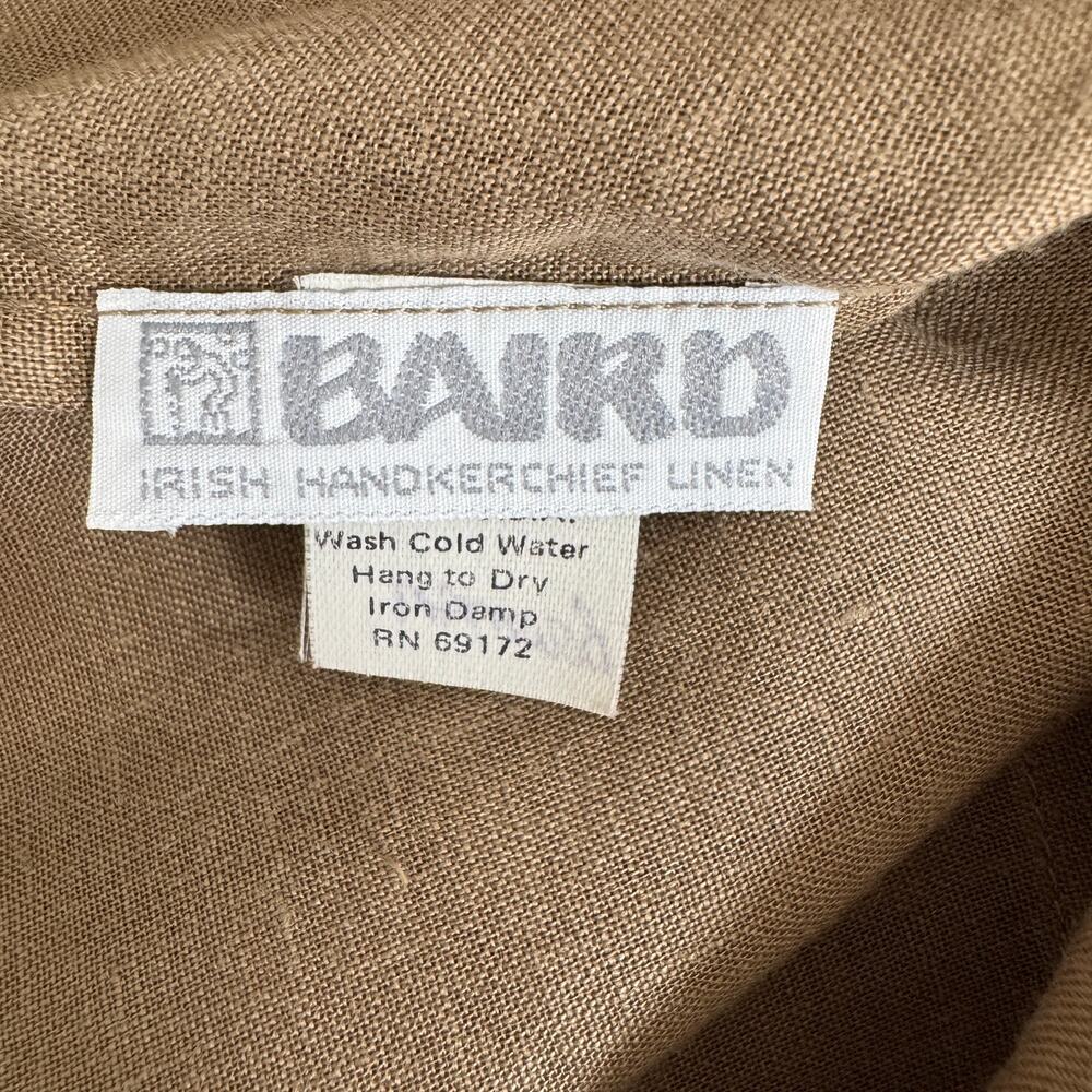 T AND N MIAMI Top Womens S Khaki 100% Baird Irish Handkerchief Linen Tunic VTG - Picture 10 of 11